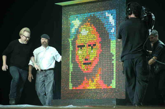 The 'Mythbusters' Adam Savage and Jamie Hyneman close out NVISION 08 with their Giant Paintball Unit GPU