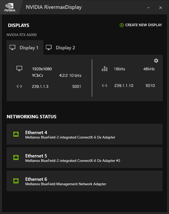  NVIDIA RivermaxDisplay software application