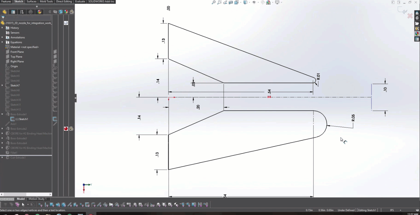 The animations show how changing the lower trailing edge radius provided the design with real-time feedback on what the resulting jet angle was.  