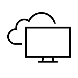  A monitor in front of a cloud.