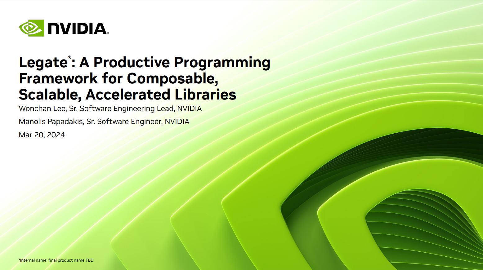 Watch video about Legate: A Productive Programming Framework for Composable, Scalable, Accelerated Libraries