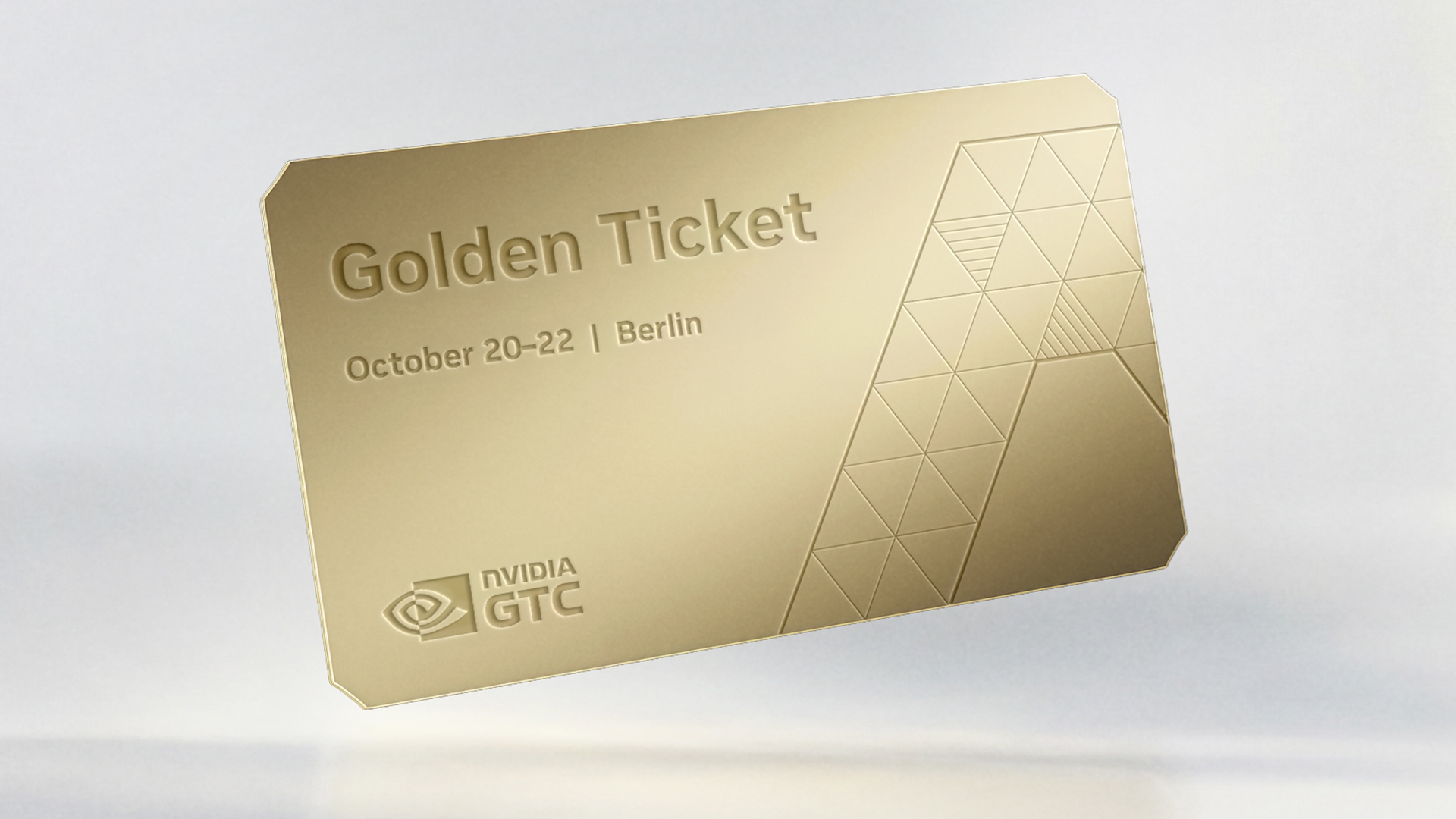 Golden ticket with NVIDIA GTC logo