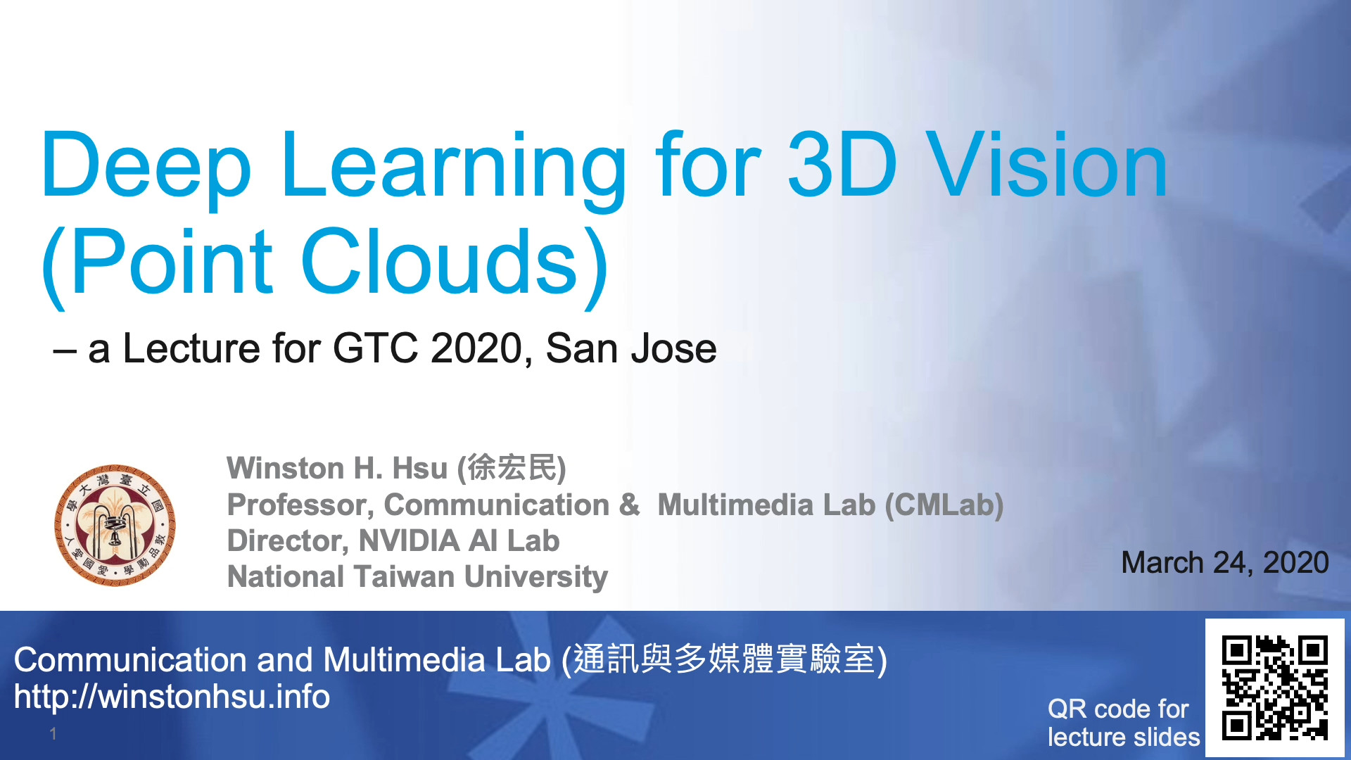 GTC 2020: Deep Learning for 3D Vision (Point Clouds) | Developer